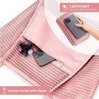KALIDI BeachNylon Mesh Tote Bag, Casual Tote Bag Hobo Women Foldable MAX 23L Shoulder Bag For Beach Picnic Vacation