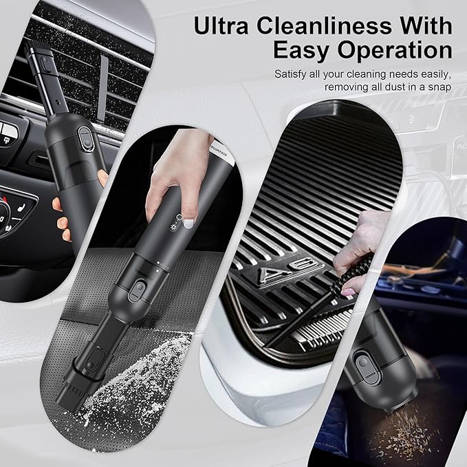 Cordless Handheld Car Vacuum Cleaner - 15000PA Portable Vacuum with LED Light & HEPA Filter, Blow & Suction 2 in 1 Small Hand
