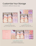 SONGMICS Drawer Organizers, Dresser Divider Organizers, Set of 18, Foldable Fabric Storage Boxes for Socks, Underwear, Bras, 