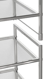 Simple Houseware 3-Tier Stackable Mesh Shoe Rack, Silver