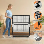 MAMIZO Foldable Bed,Portable Bed,Folding Bed with Mattress,75" x 31" Twin Size Rollaway Bed with Mattress for Adults,Metal Fr