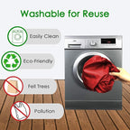 BeeGreen Christmas Red Reusable Shopping Bags Wholesale Reusable Grocery Bags Bulk Foldable-Machine Washable with Zipper Storage Pouch 20 Pieces