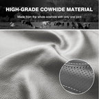 High-Grade Gray Genuine Leather Steering Wheel Cover for Men Women，Real Cowhide Leather Steering Wheel Cover for Cars,Universal 14.5-15 inch Steering Wheels