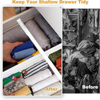 6 Pack Drawer Dividers for Clothes, 4" High 10.6"-16.9" Adjustable Drawer Dividers Expandable Dresser Drawer Organizer, Clear