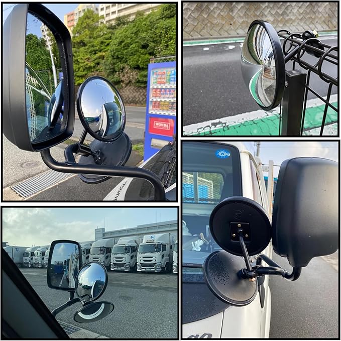 Convex Mirror, Blind Spot Mirror, Anti-Shake Side Rearview, Easy-Install Round Mirrors with Arm Assembly For Lorry Truck Trailer Bus And All Large Vehicles, 1PCS