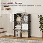 C&AHOME Cube Storage Organizer with Doors, 6-Cube Shelves, DIY Plastic Modular Bookshelf, Closet Clothes Storage Shelving Ide
