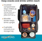 High Road Large CarHop Car Seat Organizer for the Front or Back Seat for Kids and Adults with Cup Holder Tray, Side Pockets and Cooler Compartment