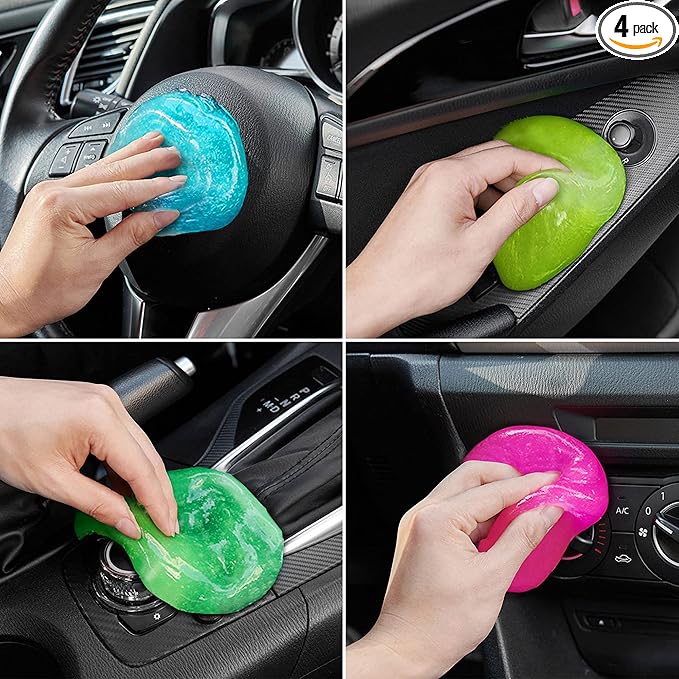 Car Cleaning Gels 4-Pack, Car Cleaning Putty Universal Auto Detailing Tools Car Interior Cleaner, Dust Cleaning Slime, Car Ac