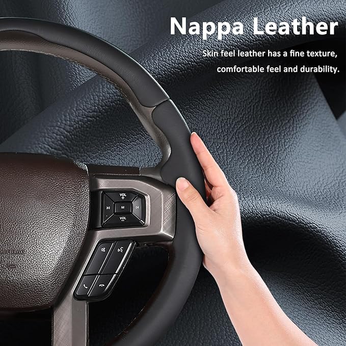 Steering Wheel Cover for Ford F150 2015-2020/ F250 2017-2022/ F350 2017-2022/ F450 2017-2022/ F550 2017-2022/ Ford Expedition 2018-2021 Steering Wheel Protector for Ford Steering Wheel Accessories