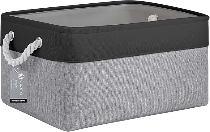 Large Storage Baskets- 15.7x11.8x8.26 inch Storage Bins for Shelves and Closet Organizing, Foldable Fabric Bin for Home Organ