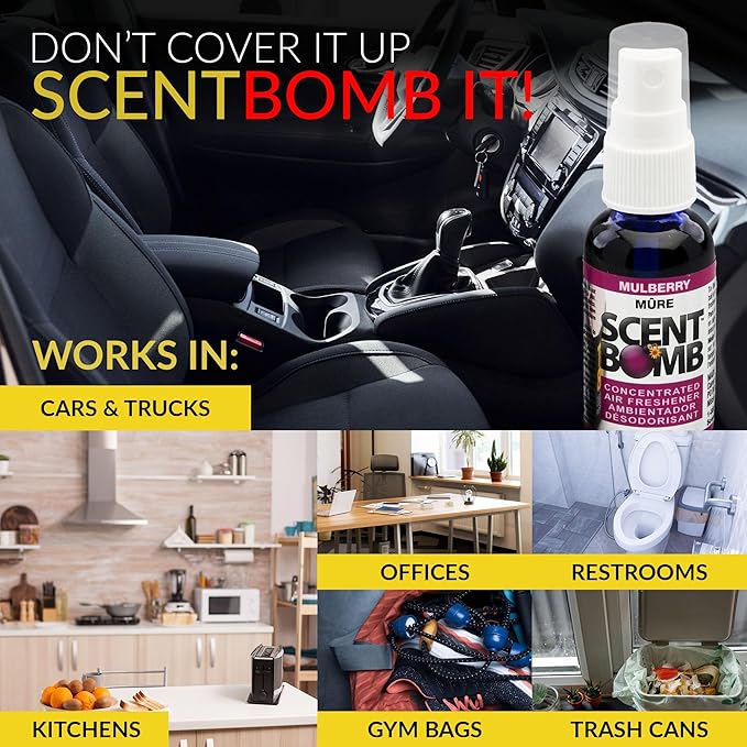 Scent Bomb Air Freshener Spray, Long-Lasting Odor Eliminator - Effective Deodorizer for Home & Car, Fresh Room Spray for Kitc