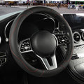 Microfiber Leather Steering Wheel Cover, Breathable, Anti Slip, 13.5 inch to 14 inch, Black