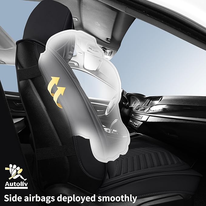 Car Seat Covers, Breathable & Waterproof Faux Leather Automotive Seat Covers for Cars SUV Truck Sedan, Universal Anti-Slip Dr