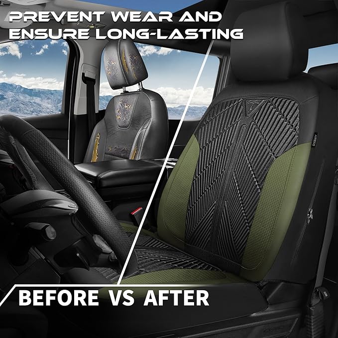 CAR PASS Waterproof Car Seat Covers Front Seats Covers Neoprene Wetsuit, All-Weather Non-Slip Durable,Universal Fit for SUV S