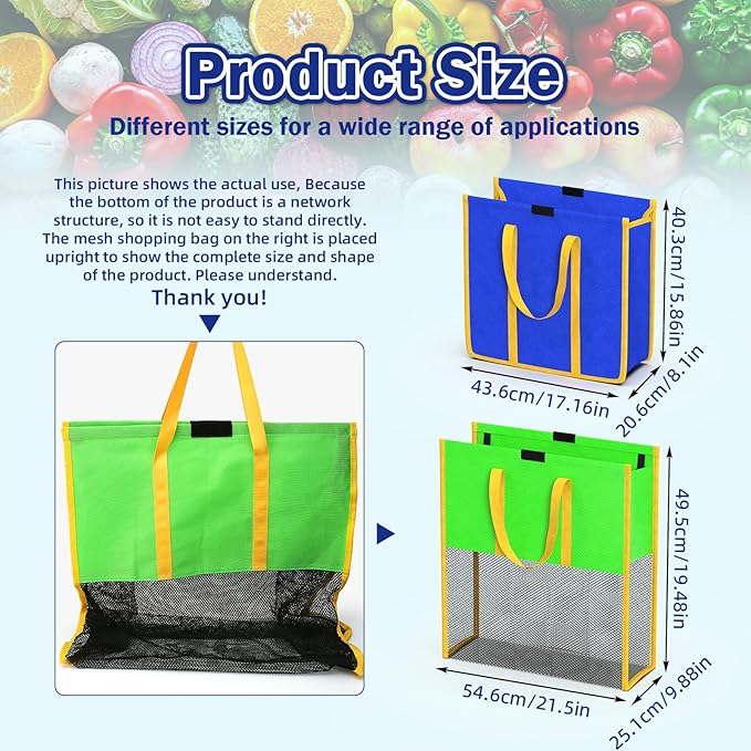 2PCS Shopping Carts Reusable Trolley Bags for Grocery Cart. Foldable Grocery Bags.Reusable Grocery Bags.Tote Bag Eco-friendly Bag.