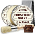 Leather & Furniture Repair Salve 2 Pack, Furniture Salve with Brush for Leather Wood, Leather Conditioner Help Prevent Cracki