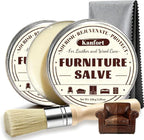 Leather & Furniture Repair Salve 2 Pack, Furniture Salve with Brush for Leather Wood, Leather Conditioner Help Prevent Cracki
