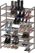 Simple Houseware 3-Tier Stackable Metal Panel Shoes Rack, Bronze