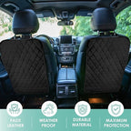 FH Group Faux Leather Auto Seat Back Kick Protectors –2 Pack Diamond Stitched Back Seat Protector for Driver and Passenger Se