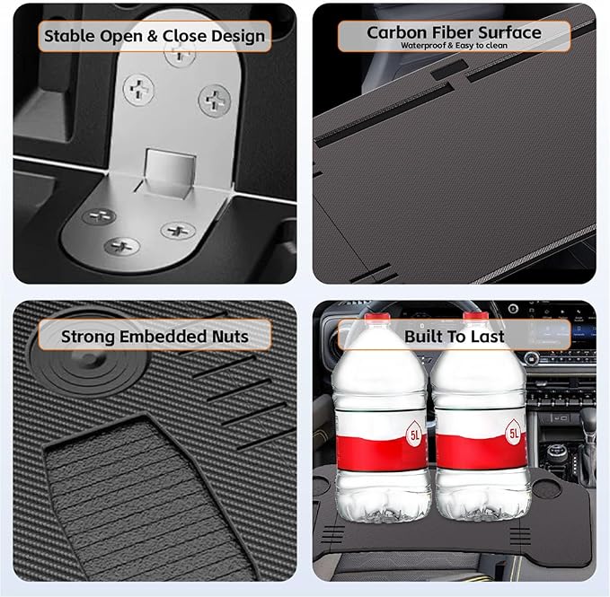 2 in 1 Car Desk Steering Wheel Tray, Foldable Car Table Holder for Laptop Eating and Traveling, Upgraded Design
