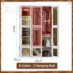 ANTBOX Portable Wardrobe Closet Storage Organizer for Clothes,Suitable for Living Room, Bedroom,Plastic Wardrobe with Magneti