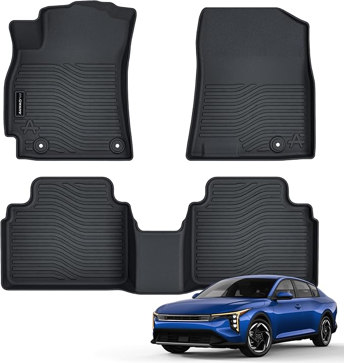 Auxko All Weather Floor Mats Fits for 2026 2025 Kia K4 Sedan TPE Liners Accessory for Kia K4 Sedan 2025 2026 All Season Odorless Anti-Slip Floor Mats Black