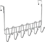 DecoBros Supreme Over The Door 11 Hook Organizer Rack, Chrome Finish