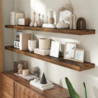 72 Inch Floating Shelves for Wall, 8 Inch Deep Floating Shelf for Storage & Display, Wall Mounted Shelf with Invisible Bracke