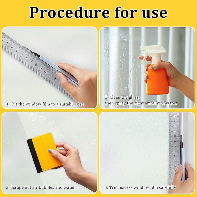 Coavas Window Tint Kit, Window Privacy Film Application Tools Kit, 3 Pcs Easy to Apply Window Film & Car Glass Window Tinting Tool, Vinyl Wrap Set Includes Squeegee, Utility Knife, Spray Bottle