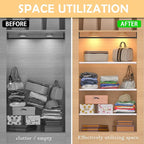Expandable Closet Organizer Shelves, Adjustable Metal Storage Shelves Divider for Wardrobe Cupboard Kitchen (2 Pack, W:7.87" 