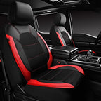 CAR PASS Leather Car Seat Covers Front Seats Only, with Air Mesh Front Seat Covers Breathable, Cool Automotive Seat Covers 2 