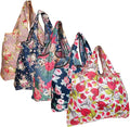 allydrew Large Foldable Tote Nylon Reusable Grocery Bags, 5 Pack