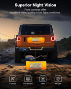 WOLFBOX i17 4K 3 Channel Dash Cam Built-in 5.8GHz WiFi with 64GB Card, 4K+1080P+1080P Dash Cam Front and Rear Inside, Triple 