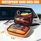 AUTODECO Car Roadside Emergency Kit, Car Safety Kit Portable Car Kits for Emergency with Jumper Cable, Safety Hammer, Orange