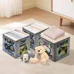 Clastyle Video Game Kid Storage Cube Organizer Set Black Gamepad Closet Clothes Cube Storage Bin Nursery Toddler Toy Box Ches