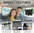 2PCS Car Window Shades for Baby, Retractable UV Protection Sun Shade, 18"×15" Side Window Sun Blocker with Suction Cups for Cars, SUVs, and Trucks