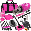 ThinkLearn Car Cleaning Kit, Car Vacuum Detailing Kit Interior with High Power Handheld Vacuum, Including 7Pcs Detailing Brus