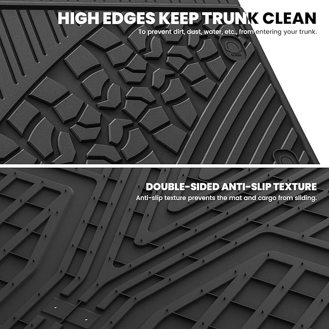 LASFIT Trunk Mat for Jeep Wrangler JL 2018-2025 2026 4 Door Cargo with SUBWOOFER, All Weather TPE Custom Fit Cargo Mat Fit for Flat Load Floor Gas Type, Black (Not for JK/Not PHEV/Not 2-Door)