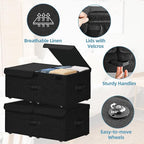 Under Bed Storage Container with Wheels, 2 Pack 10" High Deep Underbed Rolling Box Storage Bins Drawers with Lids for Bedroom