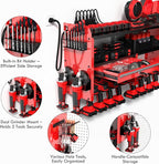 KSVO Power Tool Organizer Wall Mount with Drill Rack, Grinder Holder, Hammer & Pliers Rack, Locking Drawers, 6-Outlet Chargin