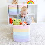 NaturalCozy Storage Cubes 11 Inch Cotton Rope Woven Baskets for Organizing, 3-Pack | Cube Storage Bin | Square Storage Basket
