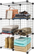 IRIS USA 6-Cube Modular Wire Cube Storage Organizer, Adjustable & Expandable Metal Shelving for Closet, Bathroom & Home Stora
