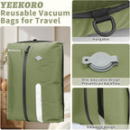 Vacuum Bag for Travel, Reusable Vacuum Compression Bags with Wired Pump for Travel Suitcases, Professional IPX8 Waterproof Tr