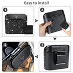 Accmor Bling Car Trash Can with Lid, Mini Vehicle Trash Bin, Car Dustbin Garbage Organizer with 60 Trash Bag, Leakproof Auto Storage Bag Container for Car, Home, Office (Carbon Fiber&Black Rhinestone)