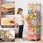 Brelley Stuffed Animal Storage Wood Toy Storage Organizer with Drawer, Large Toy Chest Stuffed animal holder for Kids Nursery