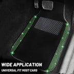 NBTEPEM Bling Car Floor Mats Full Set, Universal Fit Most Cars,SUV, Trucks, 4 pcs Sparkle Glitter Diamond Carpet for Women Girls with Anti-Slip Pad (Green Diamond)