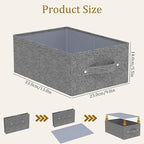 Collapsible Storage Boxes, Fabric Organizer Baskets, Cube Bins for Organizing Home, Office and Closet, Grey, 2 Pack, 13.0x9.0