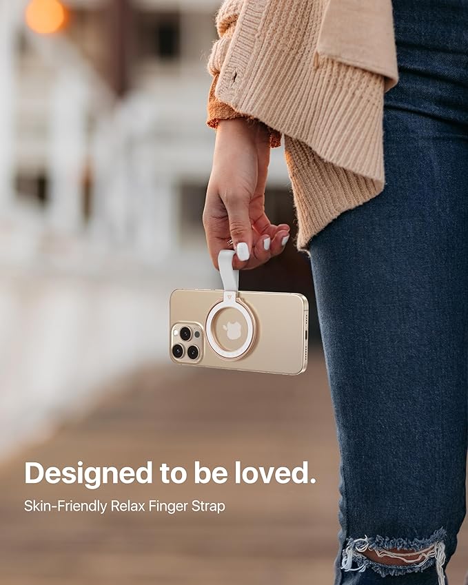 andobil [2026 Unrivaled Stability] Magnetic Phone Grip Holder for MagSafe Ring Stand Holder Kickstand Compatible with MagSafe Accessories for iPhone 17 Air 16 Pro Max Plus 15/14/13/12&Android,Rosegold