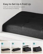 SONGMICS Mazie Collection - 30 Inches Folding Storage Ottoman Bench, Ottoman Foot Rest, End of Bed Bench, Storage Chest, Load