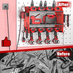 ZESEN Power Tool Organizer with Charging Station, Heavy Duty 3 Layer Drill Holder Wall Mount Garage Shelf Rack with 6 Outlet 